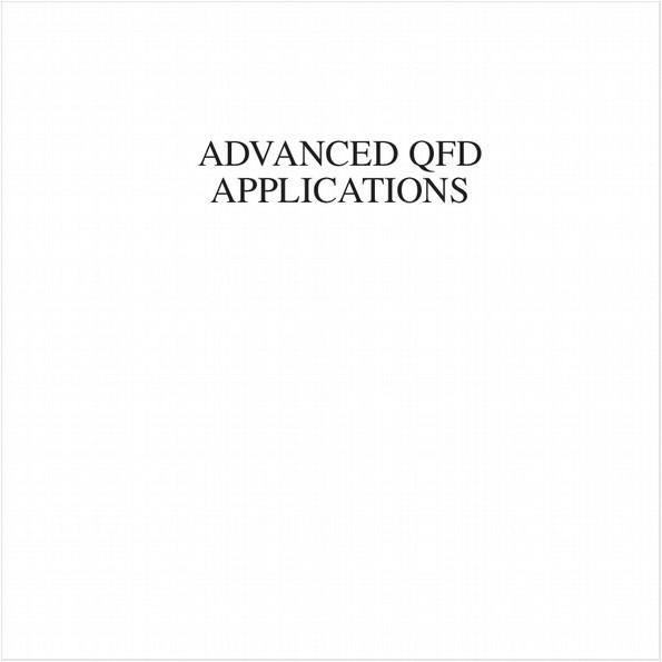 ADVANCED QFD APPLICATIONS (EBOOK)
