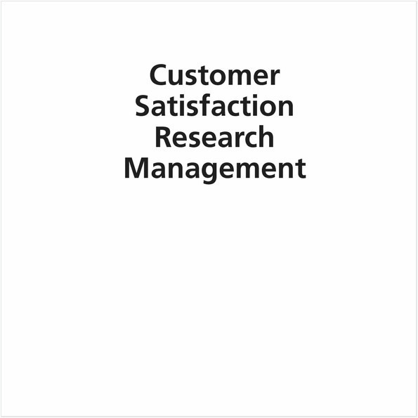 CUSTOMER SATISFACTION RESEARCH MANAGEMENT (EBOOK)