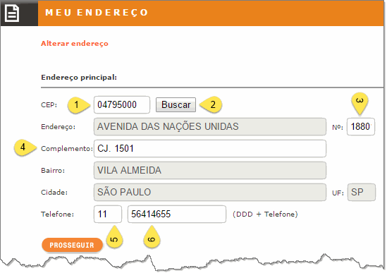 Como faço para alterar meu endereço?