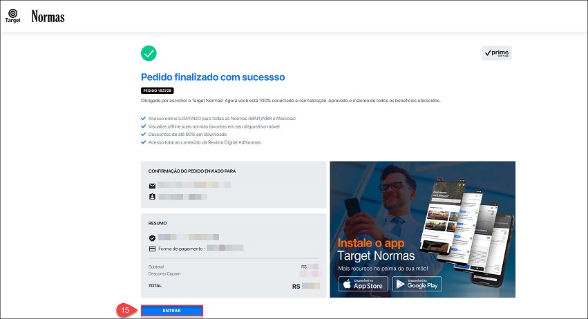 Pedido realizado com sucesso