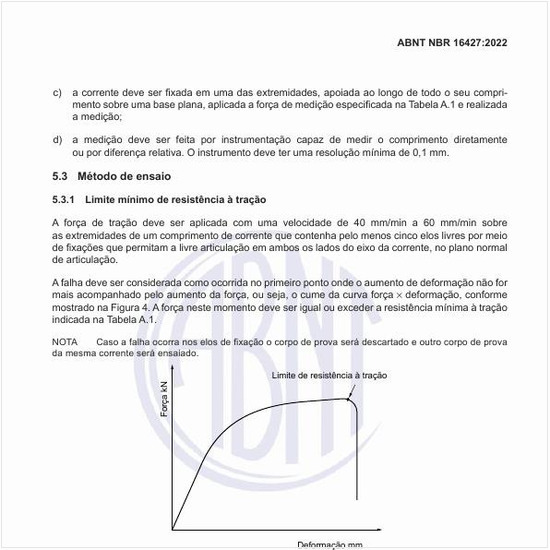 Como deve ser o diagrama força x deformação?