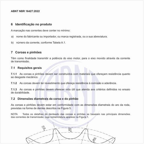 Qual a forma do dente de coroas e pinhões?