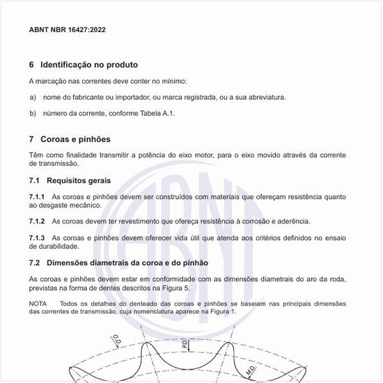 Qual a forma do dente de coroas e pinhões?
