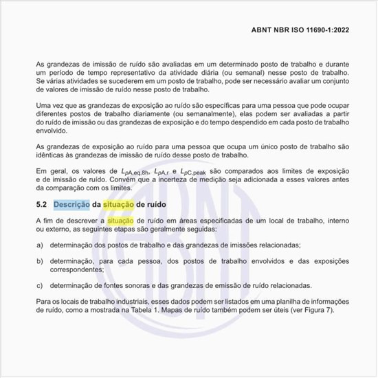 Qual seria a descrição da situação de ruído?