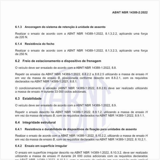 Qual deve ser o ensaio de integridade estrutural dos carrinhos para o transporte de uma ou mais crianças pesando acima de 15 kg até 22 kg cada?
