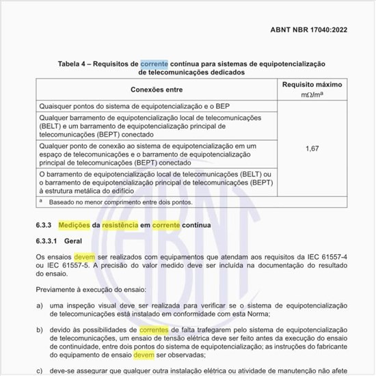 Como devem ser feitas as medições da resistência em corrente contínua?