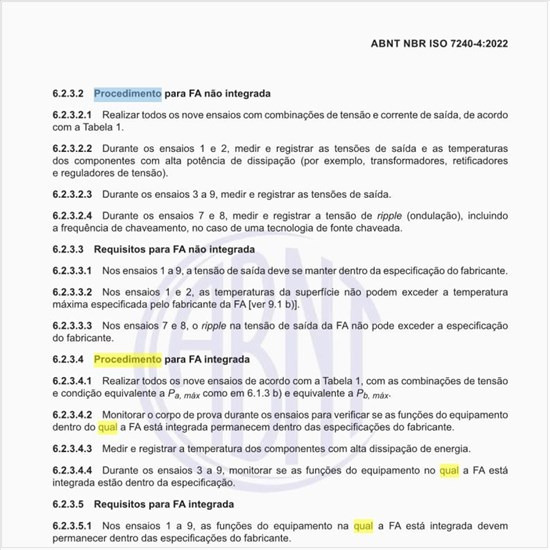 Qual é o procedimento para FA integrada?