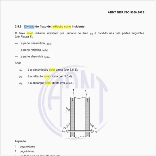 Como é feita a divisão do fluxo de radiação solar incidente?