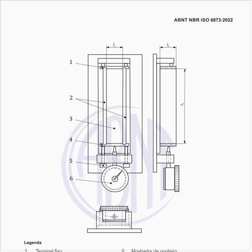 Qual seria um exemplo de extensômetro para medição de expansão de presa com canaleta de seção quadrada?