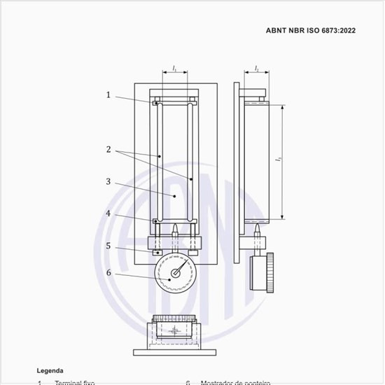 Qual seria um exemplo de extensômetro para medição de expansão de presa com canaleta de seção quadrada?