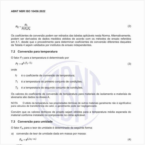 Como deve ser feita a conversão para umidade?