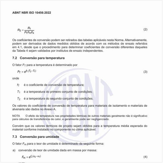 Como deve ser feita a conversão para umidade?