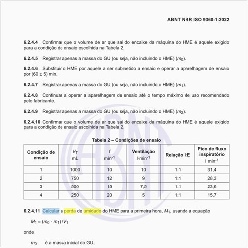 Como calcular a perda de umidade do HME?