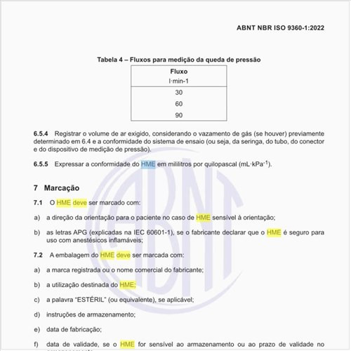 Como o HME deve ser marcado?