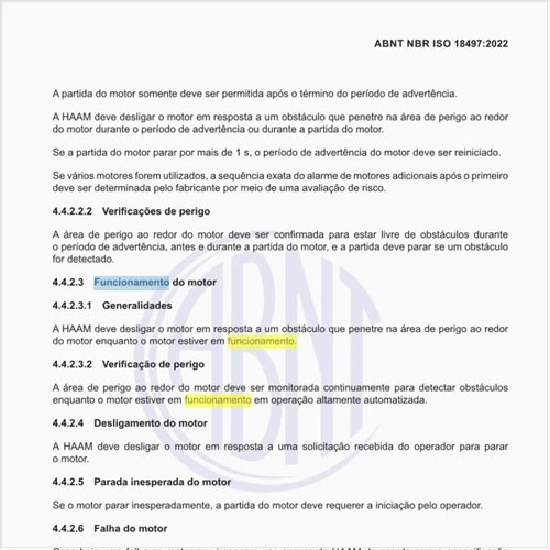 Quais os riscos em relação ao funcionamento do motor?