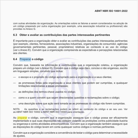 Como se deve preparar o código?