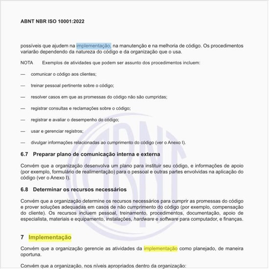 Como deve ser feita a implementação do processo?