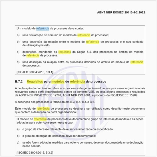 Quais são os requisitos para modelos de referência de processos?