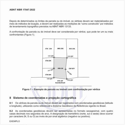 Como se deve considerar a confrontação da parcela ou do imóvel?