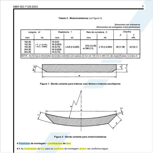 Como devem ser as localizações do furo para os parafusos de montagem?