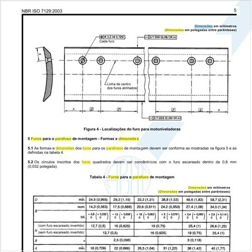 Quais as dimensões dos furos para o parafuso de montagem?