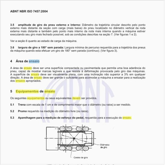 Quais devem ser os equipamentos de ensaio