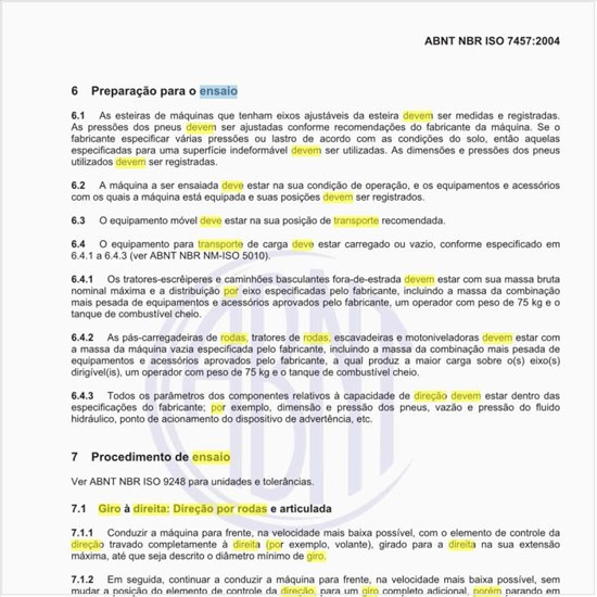 Como deve ser executado o ensaio de giro à direita, direção por rodas e articulada?