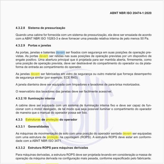 Quais devem ser as estruturas de proteção do operador?