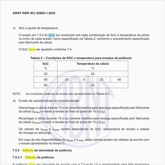 Como deve ser feito o cálculo da potência?