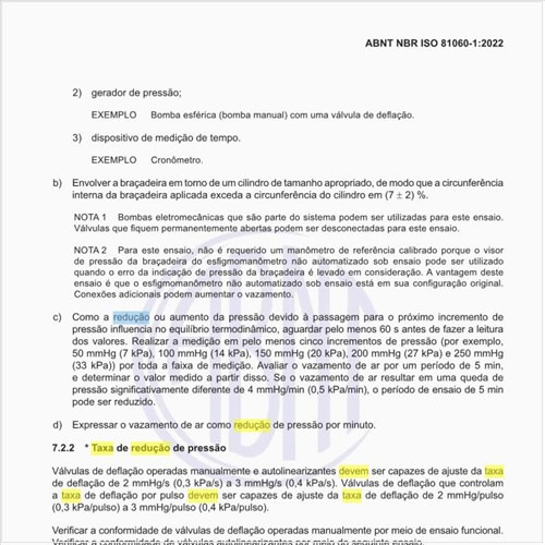 Qual deve ser a taxa de redução de pressão?