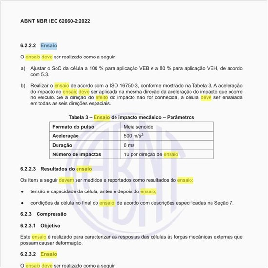 Como deve ser feito o ensaio de compressão?