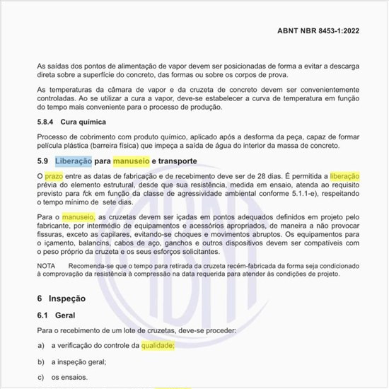 Qual é o prazo para a liberação de manuseio e transporte?