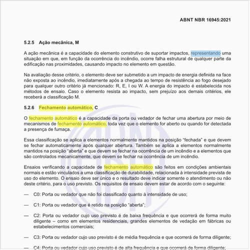 O que representa o fechamento automático (C)?