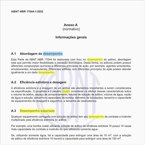 Como deve ser o desempenho esperado e o coeficiente de segurança dos aditivos?