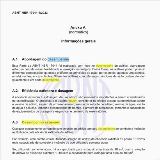 Como deve ser o desempenho esperado e o coeficiente de segurança dos aditivos?