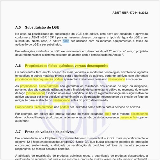 O que se pode escrever sobre as propriedades físico-químicas versus desempenho dos aditivos?