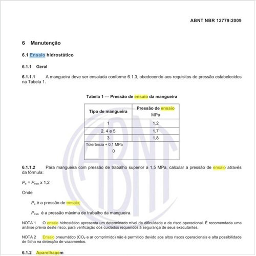 Qual a aparelhagem necessária para o ensaio hidrostático?