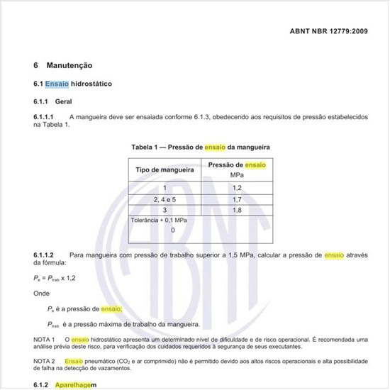 Qual a aparelhagem necessária para o ensaio hidrostático?
