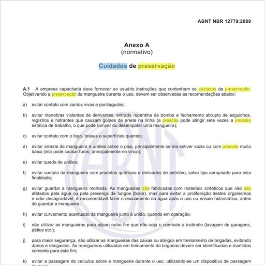 Quais são os cuidados de preservação das mangueiras?