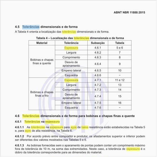 Quais são as tolerâncias na espessura de aços de baixa resistência?