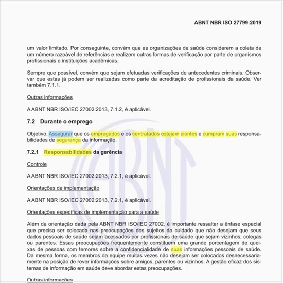 Como assegurar que os empregados e os contratados estejam cientes e cumpram suas responsabilidades de segurança da informação?