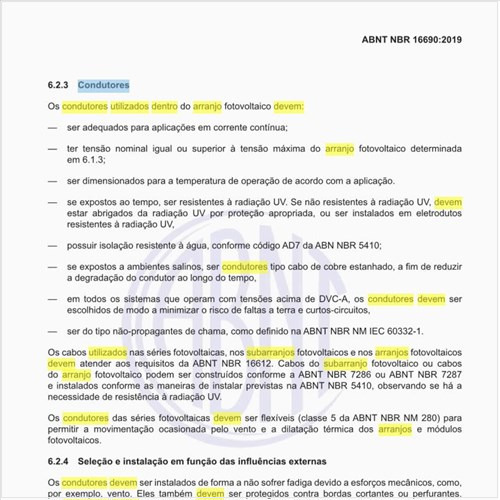 Como devem ser os condutores utilizados dentro do arranjo fotovoltaico?