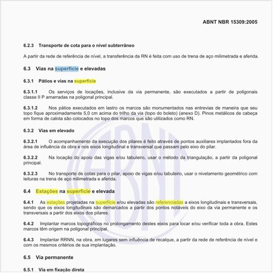 Como devem ser referenciadas as estações na superfície e elevada?