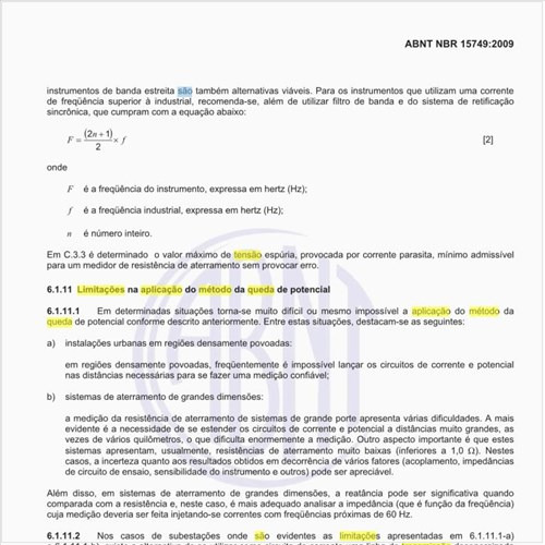Quais são as limitações na aplicação do método da queda de potencial?