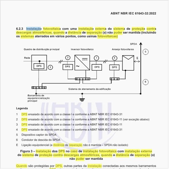 Como é a instalação dos DPS no caso de instalação fotovoltaica com instalação externa do sistema de proteção contra descargas atmosféricas, quando a distância de separação (s) não puder ser mantida?