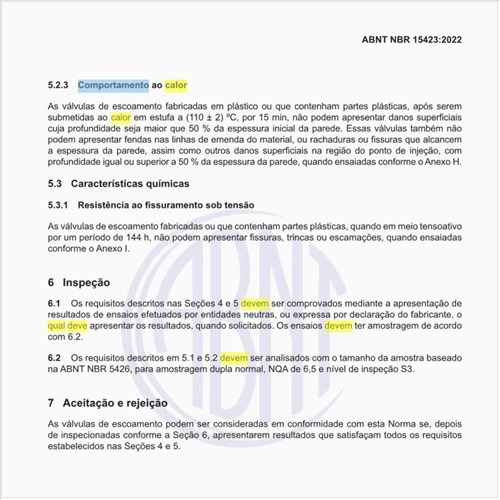 Qual deve ser o comportamento ao calor das válvulas?