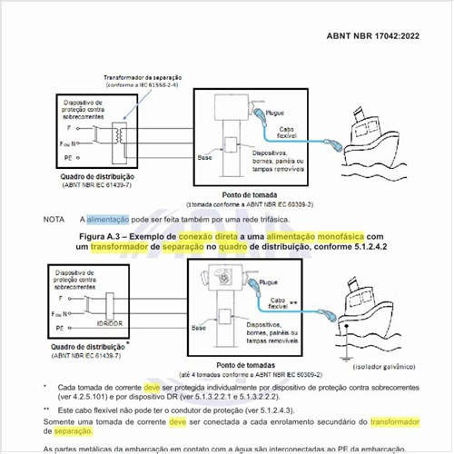 Como deve ser executada a conexão direta a uma alimentação monofásica com um transformador de separação no quadro de distribuição?