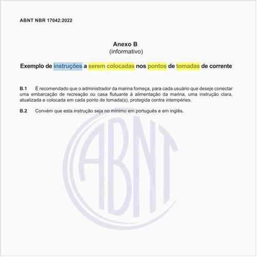 Quais são as instruções a serem colocadas nos pontos de tomadas de corrente?