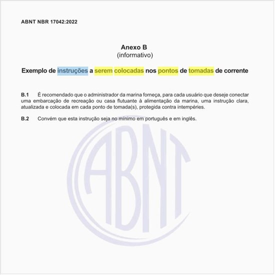 Quais são as instruções a serem colocadas nos pontos de tomadas de corrente?