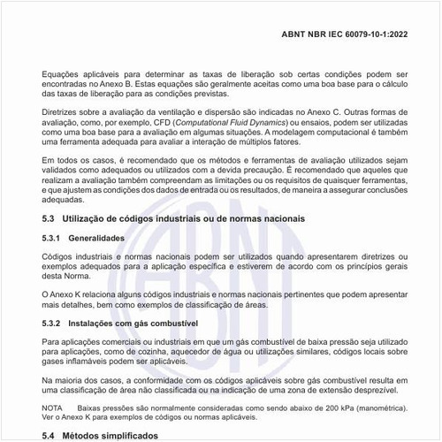 Como deve ser feita a utilização de códigos industriais ou de normas nacionais?